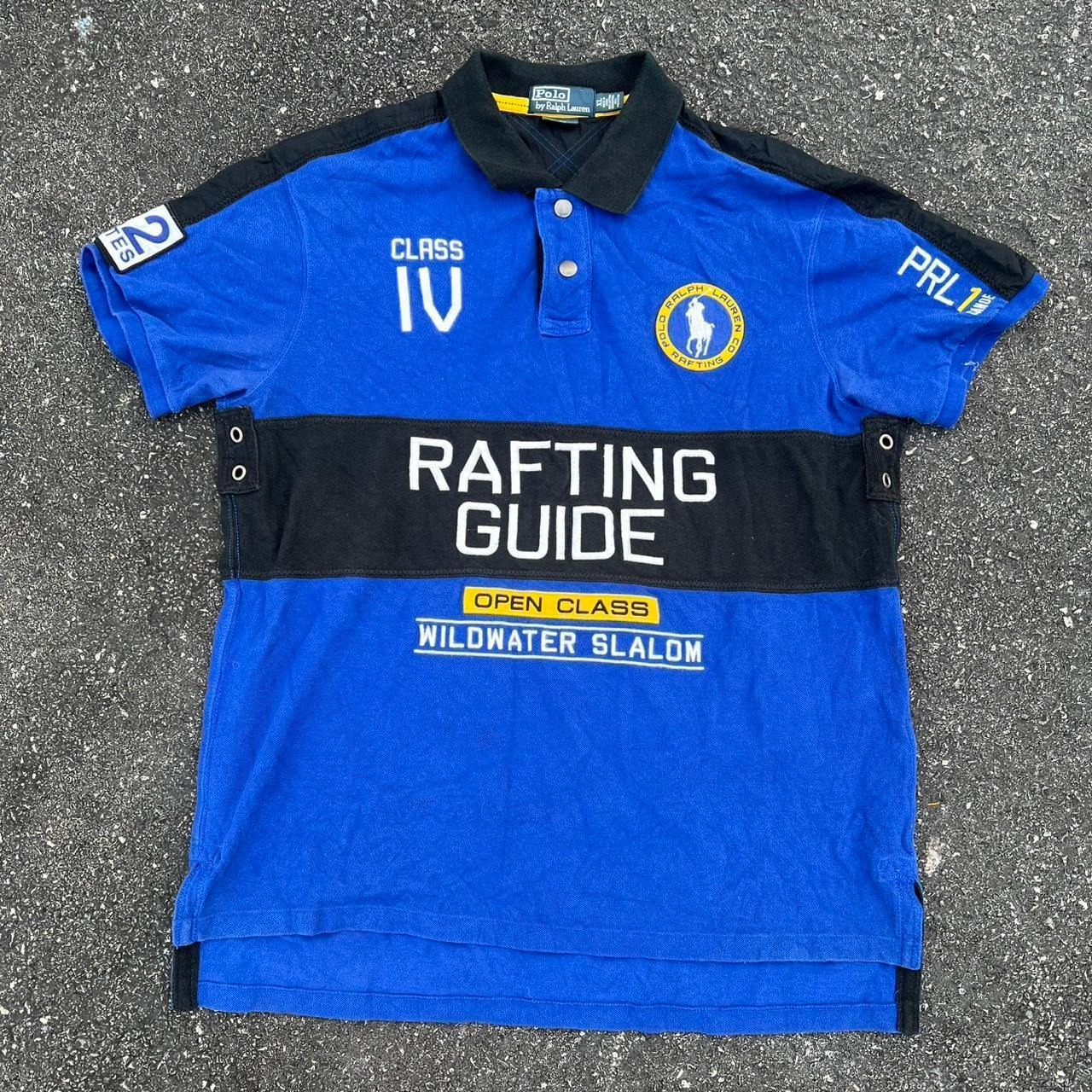 1990s Polo Ralph Lauren Graphic Rafting Guide Rugby Shirt Size Xl